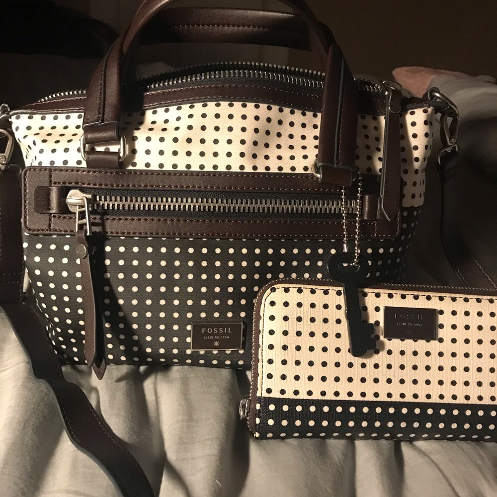 Genuine Fossil bag and matching wallet